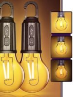 Cluemart Pack of 2 Rechargeable LED Camping Lantern – 3-Mode Portable Tent Light for Hiking, Fishing & Emergencies