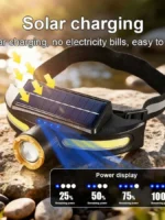 Cluemart Solar & Type-C Rechargeable LED Headlamp – Ultra-Bright Waterproof Headlight for Night Fishing & Camping