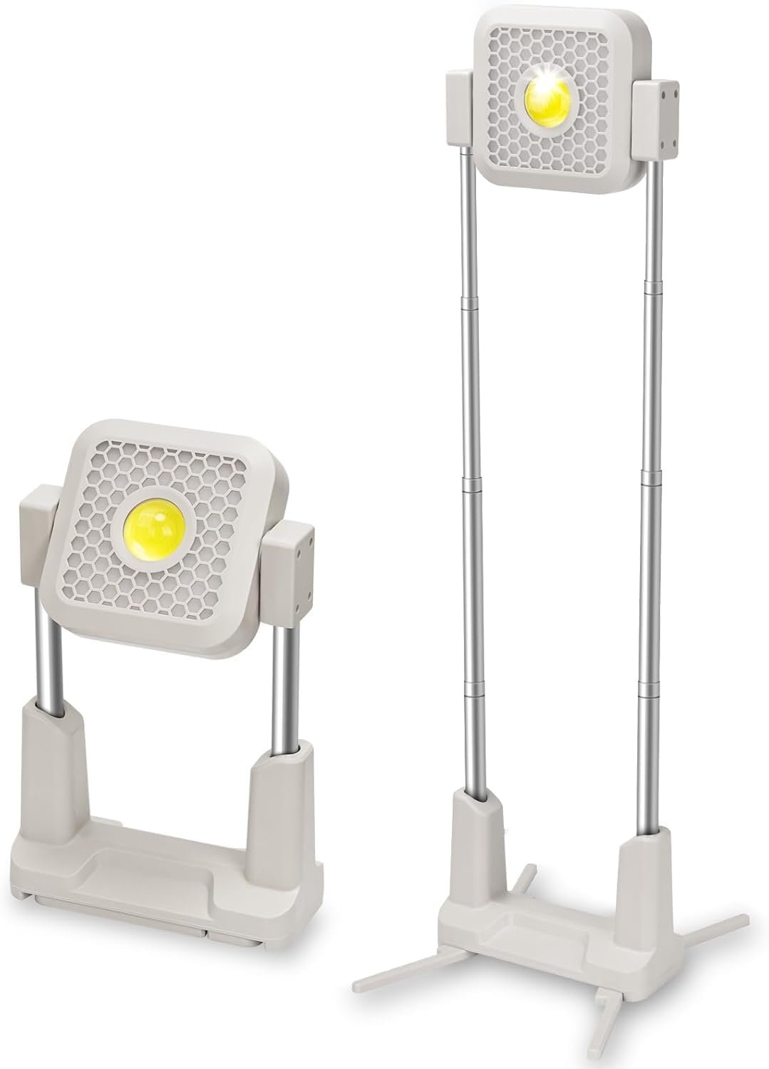 Cluemart 00W Rechargeable Telescopic LED Work Light (12–65") – 10000mAh Battery, 360° Rotating Waterproof Floodlight