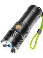 Cluemart Ultra Long-Range White Laser LED Flashlight – Zoomable Tactical Spotlight for Night Fishing & Camping