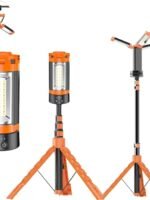 Cluemart 12000mAh Rechargeable Cordless LED Work Light with Removable Tripod – 3-Stage Dimmable Portable Flood Light (Type-C)