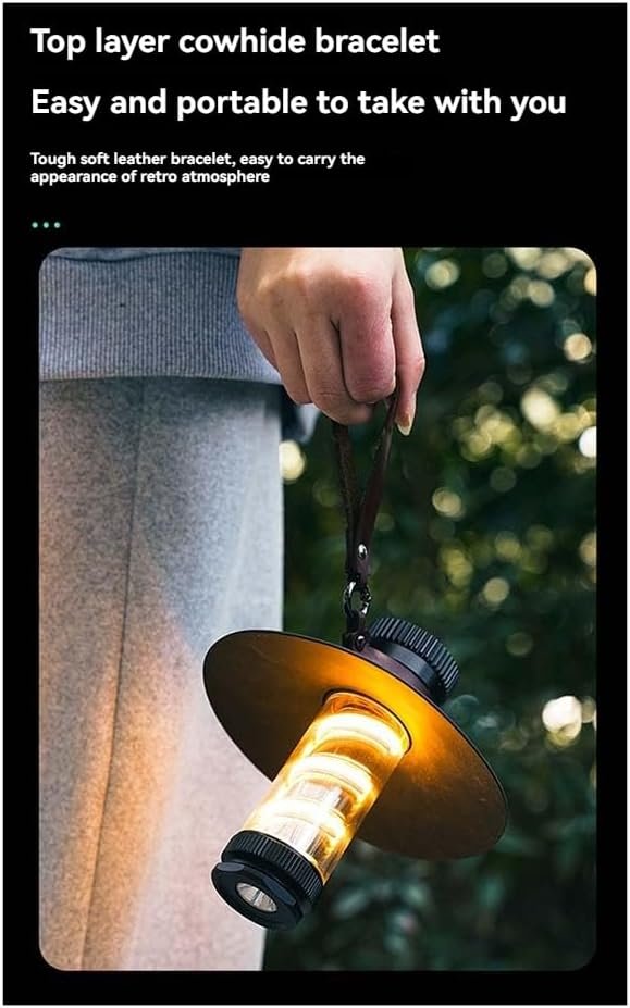 Cluemart 2000mAh Rechargeable LED Camping Lantern & Flashlight – 4 Lighting Modes, Portable Tent Emergency Light
