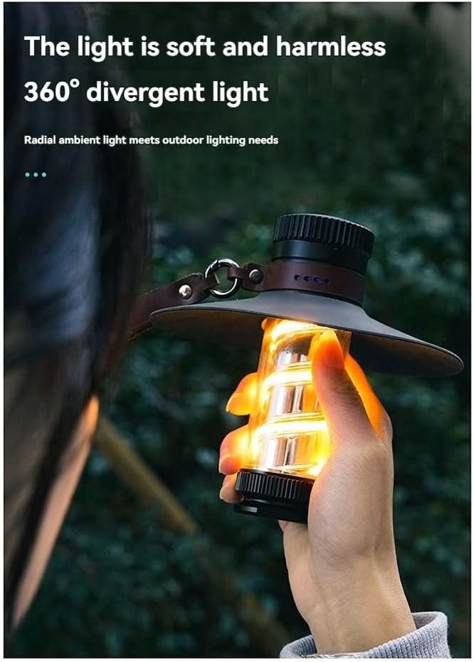 Cluemart 2000mAh Rechargeable LED Camping Lantern & Flashlight – 4 Lighting Modes, Portable Tent Emergency Light
