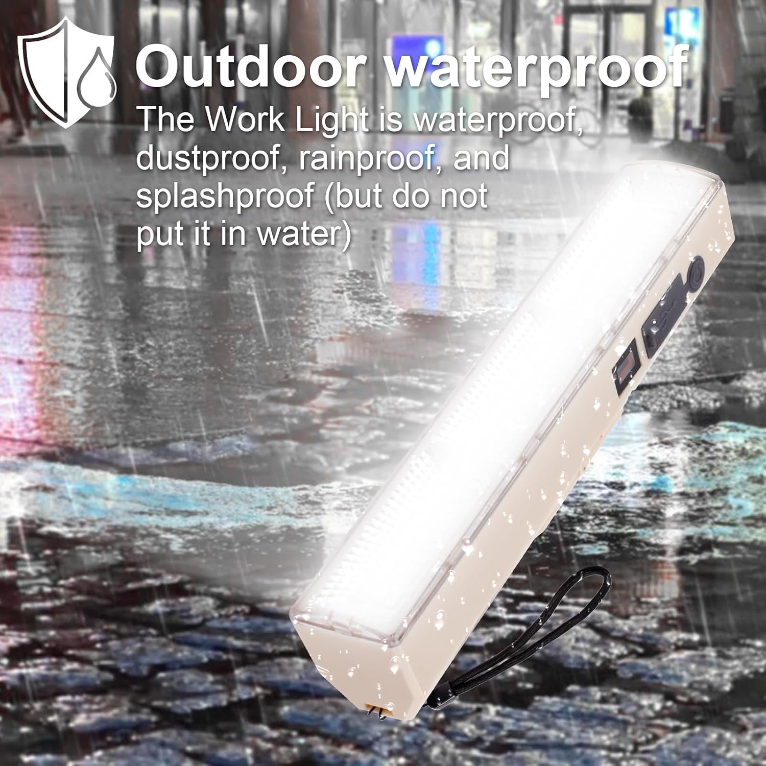 Cluemart 30cm Portable Cordless LED Work Light | Wide-Beam Floodlight & Flashlight for Car Repair, Workshop & Camping