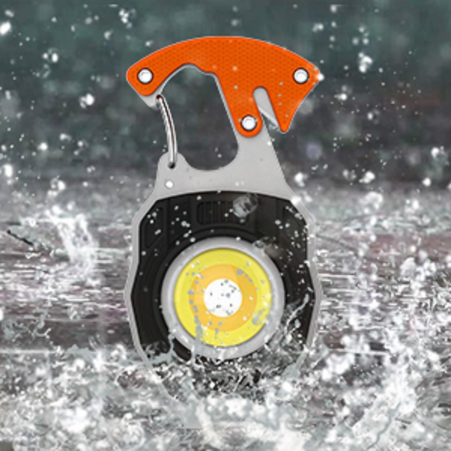 Cluemart Rechargeable COB LED Keychain Work Light – Magnetic Base, Carabiner Hook & Folding Stand (6 Modes)