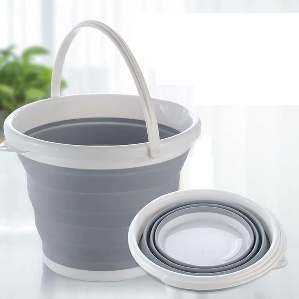 5L Collapsible Silicone Bucket with Handle – Portable Folding Water Pail for Car Wash, Camping, Fishing & Home Cleaning