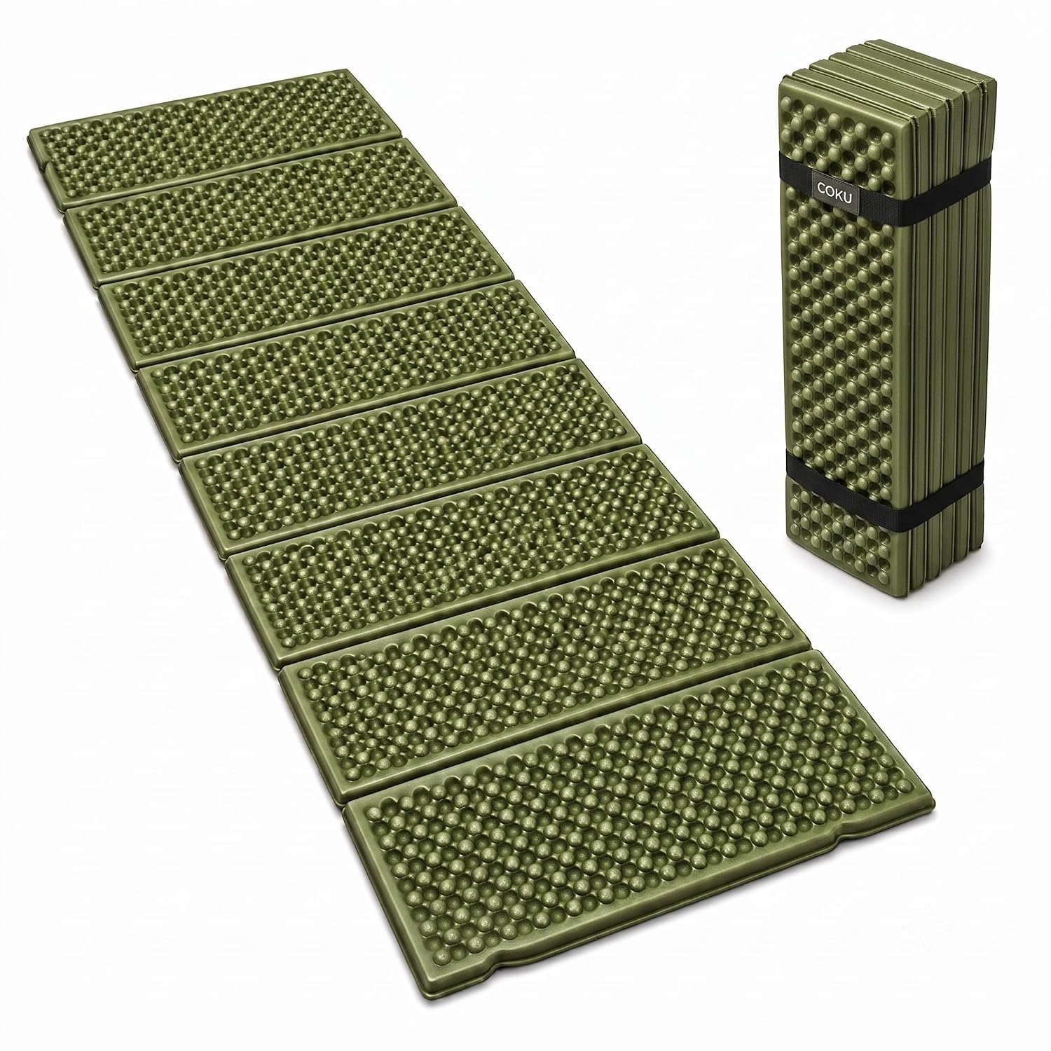 Foldable Foam Camping Sleeping Pad with Egg Crate Design – Ultralight Waterproof Accordion Mattress for Backpacking, Hiking & Tent Camping