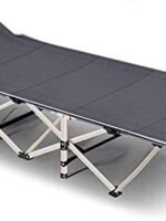 Heavy-Duty Folding Camping Cot (200kg / 440lbs Max Load) – Portable Military-Style Sleeping Bed with Storage Pocket & Carry Bag for Tent Camping & Beach