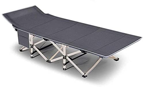 Heavy-Duty Folding Camping Cot (200kg / 440lbs Max Load) – Portable Military-Style Sleeping Bed with Storage Pocket & Carry Bag for Tent Camping & Beach