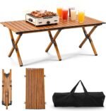Portable Aluminum Roll-Up Camping Table with Carry Bag – Lightweight Folding Picnic Table for BBQ, Beach, Hiking & Overland Travel