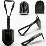 23-Inch Folding Camp Shovel & Entrenching Tool – Heavy-Duty High-Carbon Steel Portable Survival Shovel with Carry Pouch for Snow, Off-Road & Car Emergency