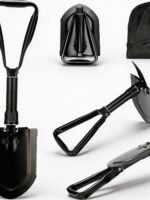 23-Inch Folding Camp Shovel & Entrenching Tool – Heavy-Duty High-Carbon Steel Portable Survival Shovel with Carry Pouch for Snow, Off-Road & Car Emergency