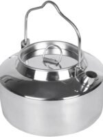 1.2L Stainless Steel Camping Kettle – Portable Outdoor Tea & Coffee Pot with Locking Handle for Campfires, Hiking & Backpacking (Silver)