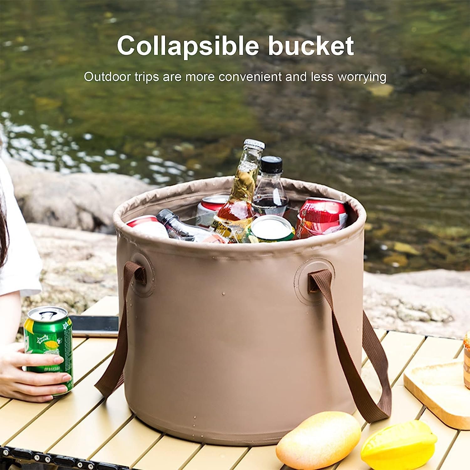 10 Liter Portable Folding Bucket – Heavy-Duty Waterproof Fabric Water Basin & Gear Storage Organizer for Outdoor Camping, Gardening & Hiking