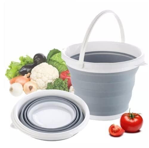 5L Collapsible Silicone Bucket with Handle – Portable Folding Water Pail for Car Wash, Camping, Fishing & Home Cleaning