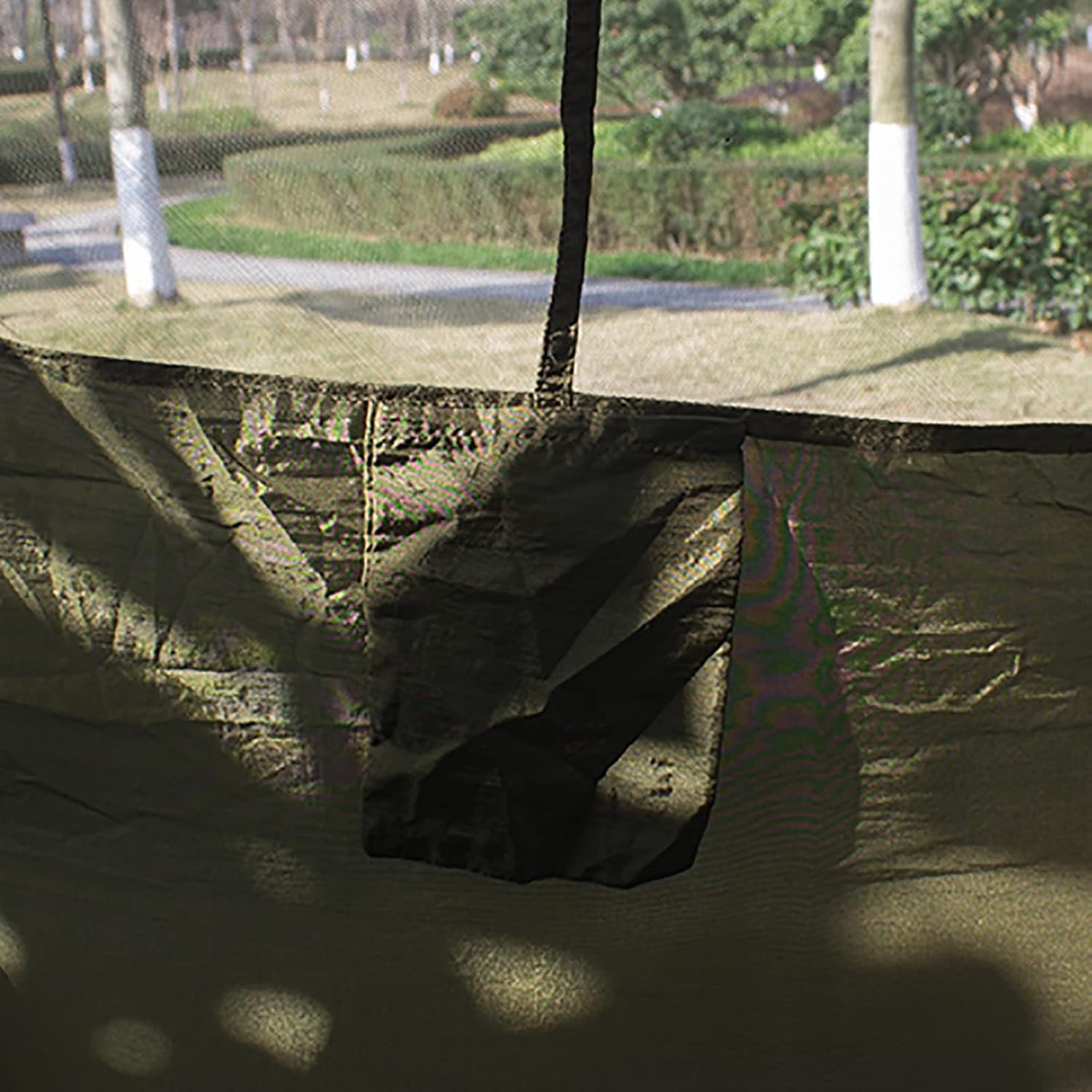 Lightweight Camping Hammock with Mosquito Net (260x140cm / 200kg Capacity) – Parachute Nylon Portable Travel Hammock with Tree Ropes & Carabiners