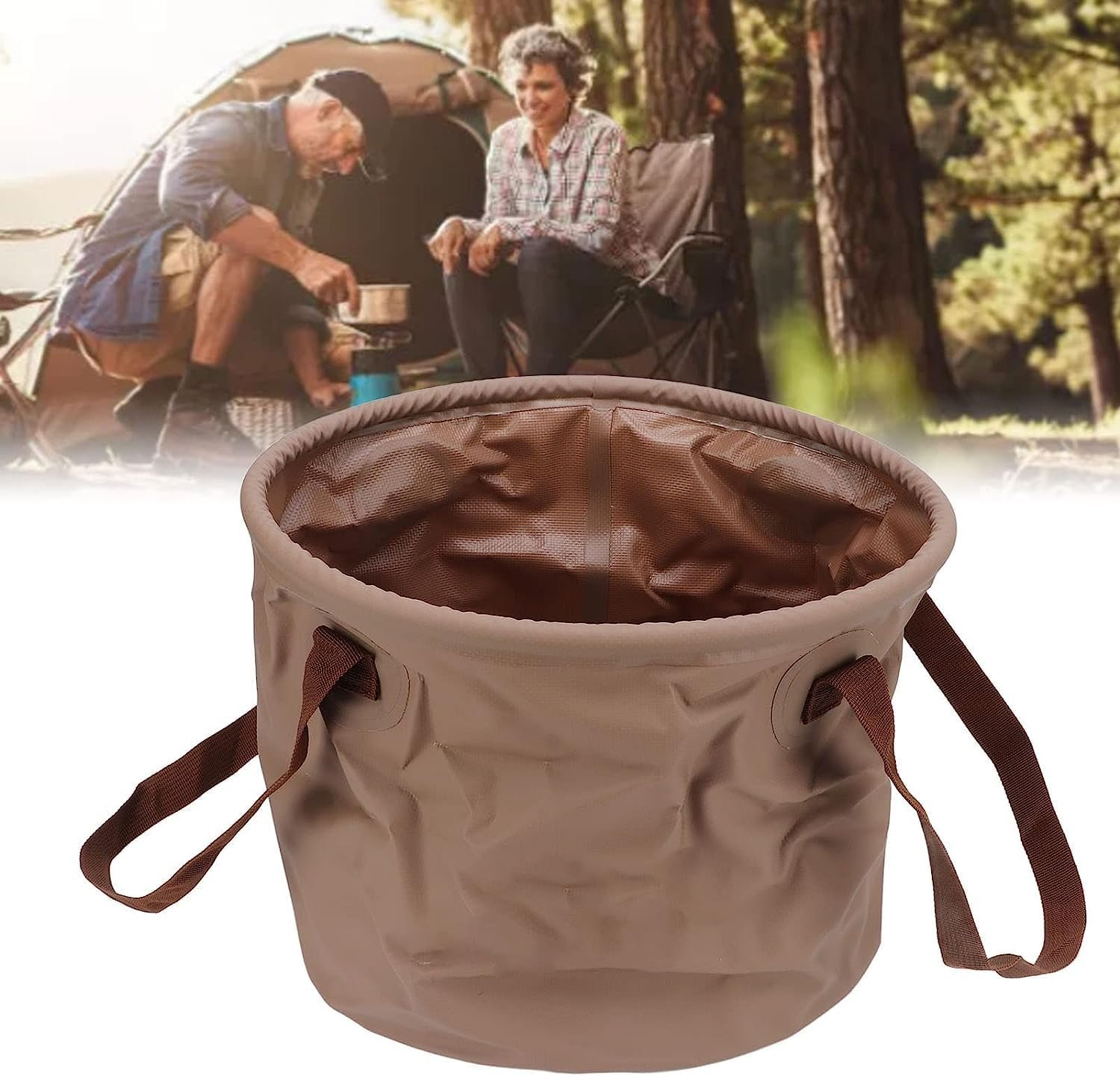 10 Liter Portable Folding Bucket – Heavy-Duty Waterproof Fabric Water Basin & Gear Storage Organizer for Outdoor Camping, Gardening & Hiking