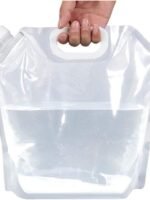 10L Collapsible Water Storage Bag with Handle – Portable BPA-Free Folding Water Container for Camping, Hiking & Emergency Survival (Blue Transparent)