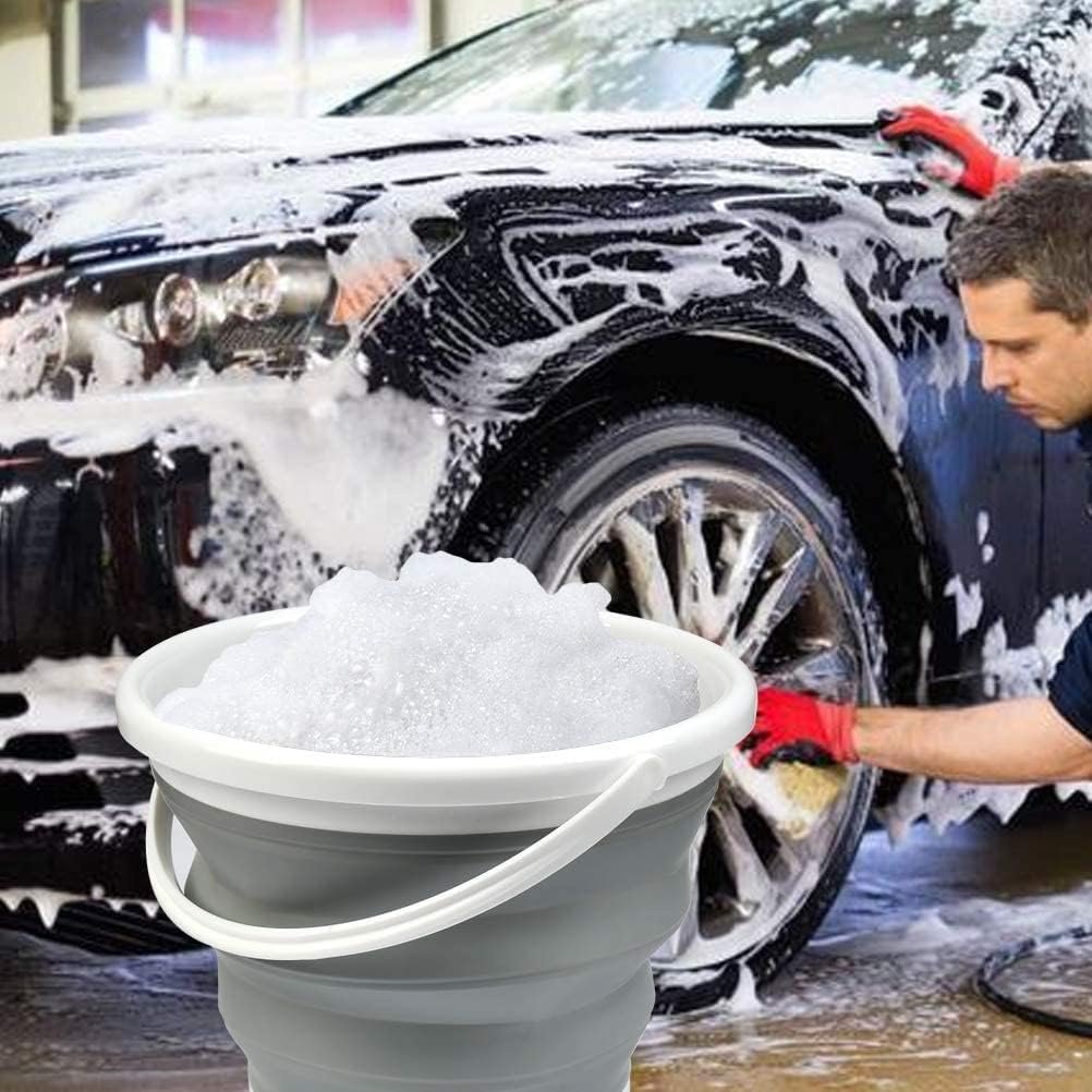 10L Collapsible Silicone Bucket & Basin with Handle – Heavy-Duty Foldable Water Pail for Car Wash, Camping, Cleaning & Fishing