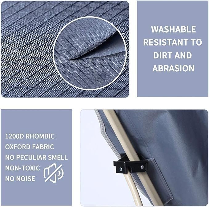 Heavy-Duty Folding Camping Cot (200kg / 440lbs Max Load) – Portable Military-Style Sleeping Bed with Storage Pocket & Carry Bag for Tent Camping & Beach