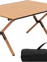 90cm Portable Folding Camping Table with Roll-Up Top – Lightweight Aluminum Picnic Desk with Storage Bag for BBQ, Beach & Outdoor Travel