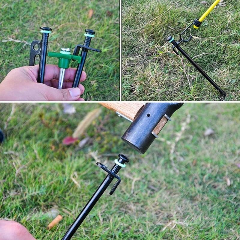 12-Inch Heavy-Duty Forged Steel Tent Stakes – Unbreakable Metal Ground Pegs for Rocky Terrain, Hard Ground, Camping Tarp & Canopy Anchoring