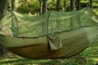 Lightweight Camping Hammock with Mosquito Net (260x140cm / 200kg Capacity) – Parachute Nylon Portable Travel Hammock with Tree Ropes & Carabiners